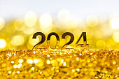Number 2024 on glitter background