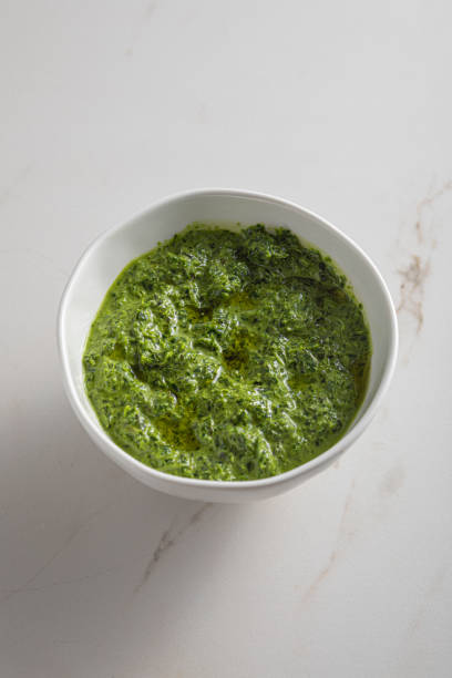 istock Bowl of basil pesto 1818184304