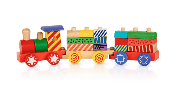istock Colorful wooden toy train isolated 1818211875
