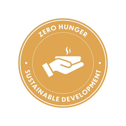 Circular and Vector Label for Zero Hunger - UN Sustainable Development Goals