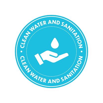 Circular and Vector Label for Clean Water and Sanitation - UN Sustainable Development Goals