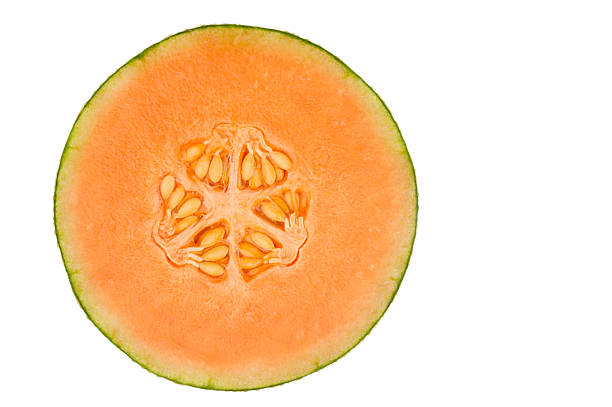 Orange honeydew melon isolated in white stock photo