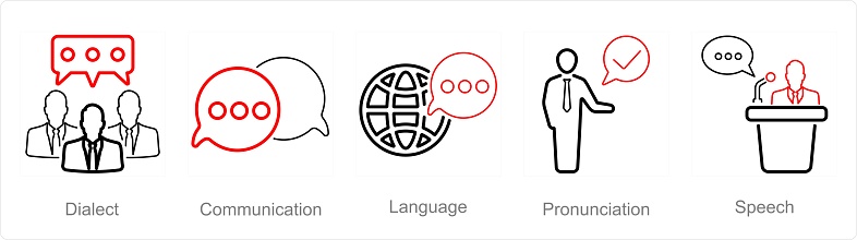 These are beautiful handcrafted pixel perfect Red and Black Line Language icons