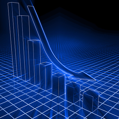 Financial crisis chart falling graph stock market loss