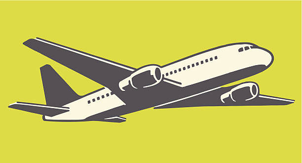 ilustrações de stock, clip art, desenhos animados e ícones de avião em voo - voar ilustrações