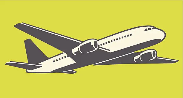 Vector illustration of Airplane in Flight
