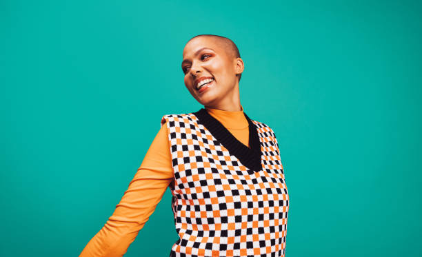 istock Woman with a septum ring smiling cheerfully 1818305879