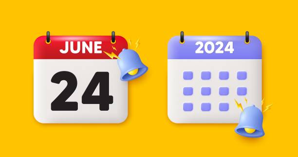 istock 24th day of the month icon. Event schedule date. Calendar date 3d icon. Vector 1818315170