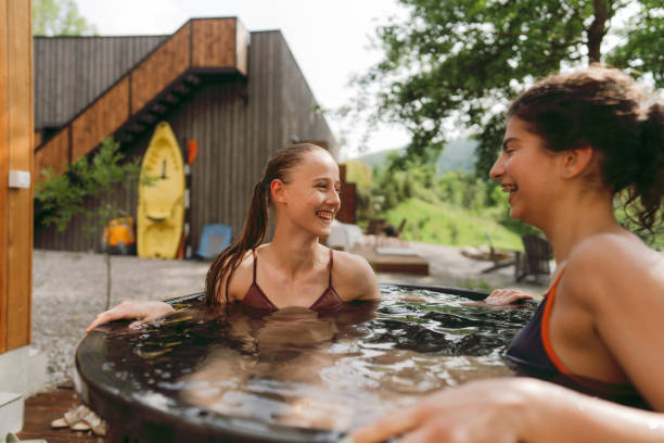 istock Two young women taking an ice cold bath 1818330203