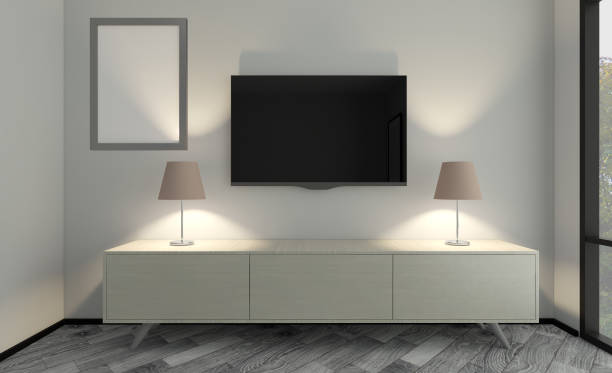 istock Modern meeting room. 3D rendering.. Blank paintings.  Mockup. 1818341432