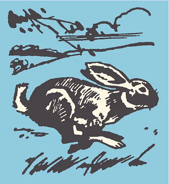 Vector illustration of Running Rabbit