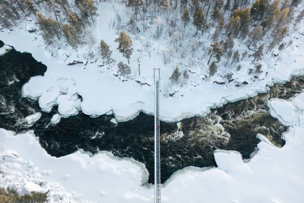 Free Stock Photo of Aerial View of River with Ice Floes | Download Free ...