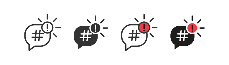 Hashtag bubble icon. Vector illustration design.