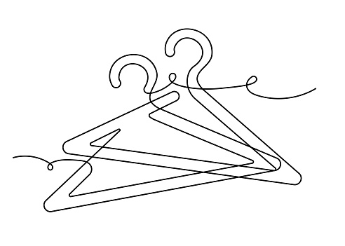 Continuous Line Clothes Hanger Icon Design related with Fashion, Textile and so on