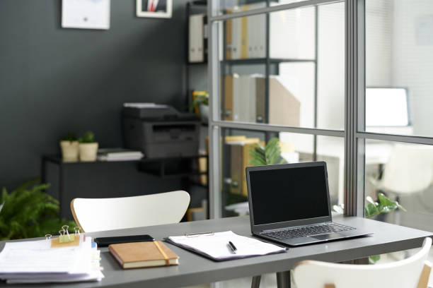 istock Workplace of social worker in office 1818415202