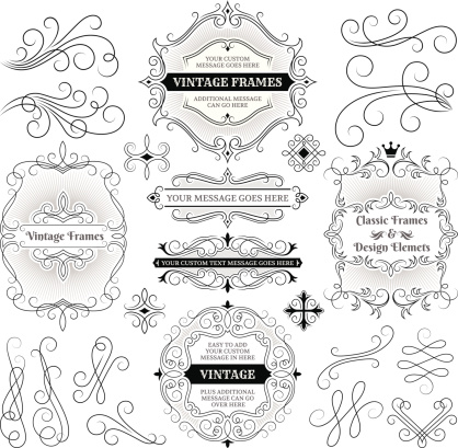 Vintage Labels, Frames and Design Elements with Copy Space