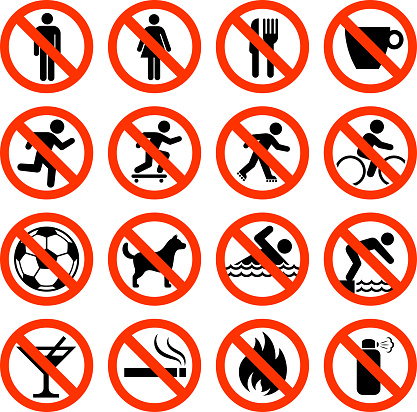 Not Allowed Sign Collection
