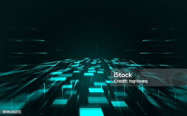 Block Background Map Radially Moving Blocks With Spatial Background Of Data Technology Stock ...