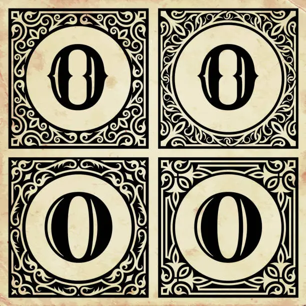 Vector illustration of Old Paper with Decorative Letter O