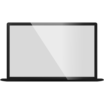 Laptop vector icon isolated on white background