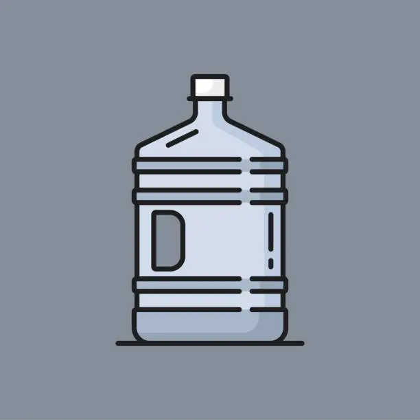 Vector illustration of Water tank of bottle, aqua drink container package