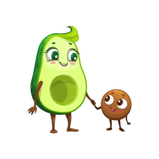 istock Cartoon Mexican cheerful avocado father and child 1818450553