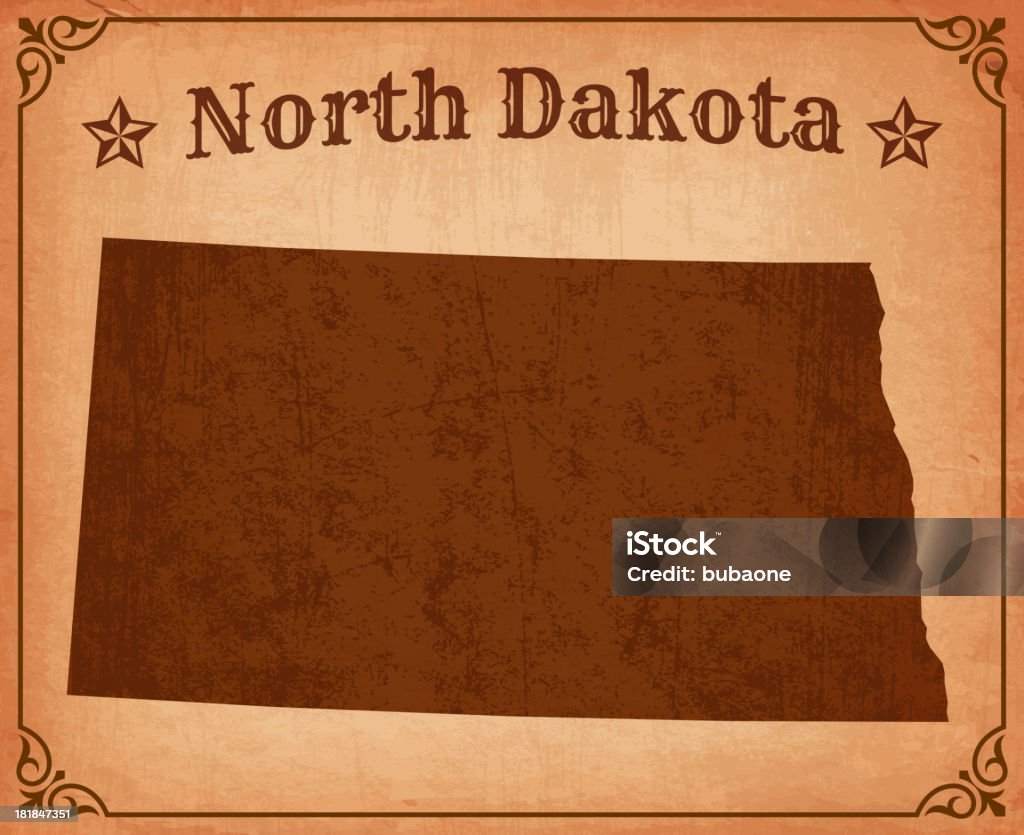 Dakota du Nord carte de Grunge avec image - clipart vectoriel de Bordure libre de droits