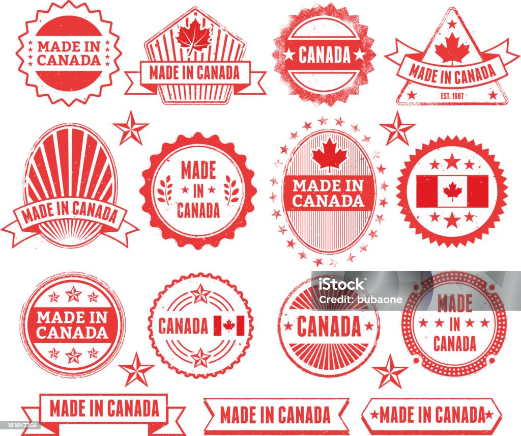 Faite dans le Badge Grunge ensemble du Canada - clipart vectoriel de Canada libre de droits