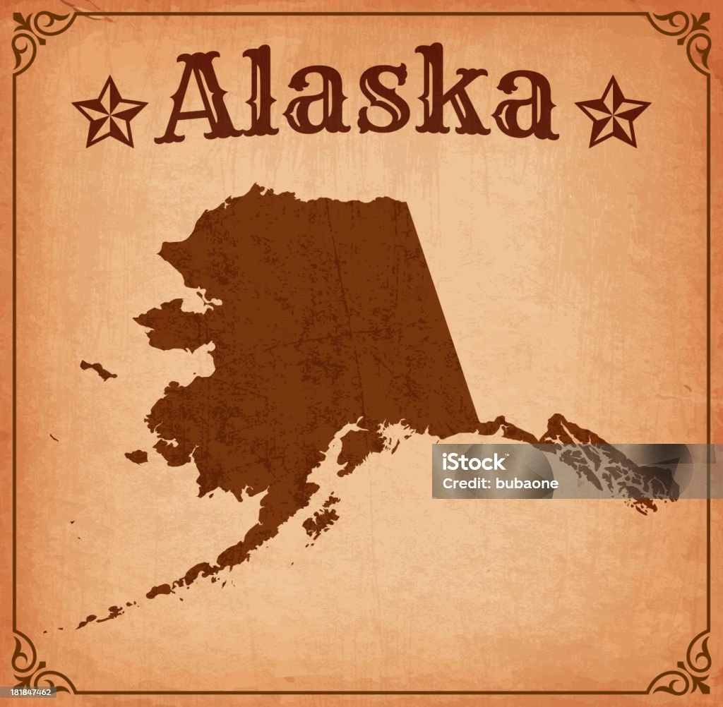 Alaska Grunge mapa con bastidor - arte vectorial de Alaska - Estado de los EE. UU. libre de derechos