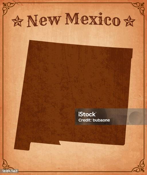 New Mexico Mappa Di Grunge Con Cornice - Immagini vettoriali stock e altre immagini di A forma di stella - A forma di stella, Carta, Carta geografica