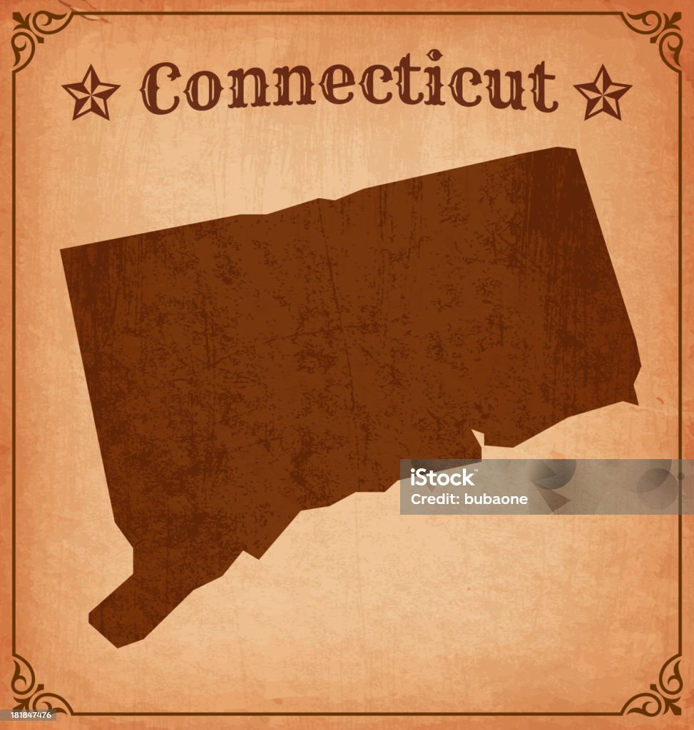 Connecticut Grunge Map with Frame Map Source: https://www.cia.gov/library/publications/the-world-factbook/graphics/ref_maps/jpg/time_zones.jpg American Culture stock vector