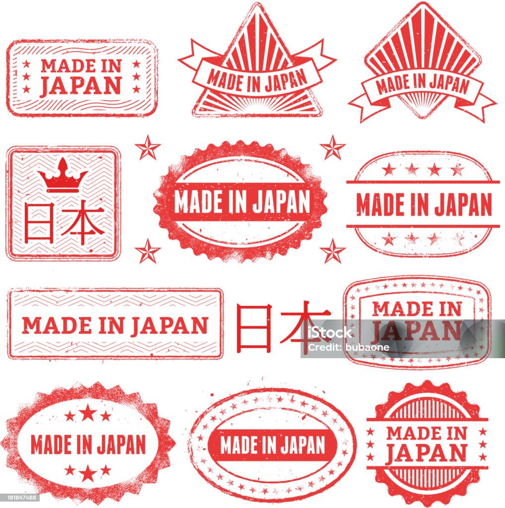 in Giappone Grunge Set di Badge - arte vettoriale royalty-free di Giappone