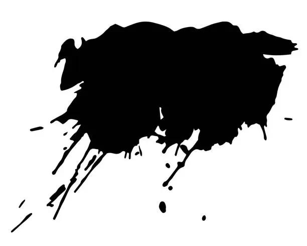 Vector illustration of Grunge ink blot with streaks,splashes,spots,dots,streaks.Abstract spot.Splatters of paint, watercolor stain.Use texture for the design of postcards,banners,posters.