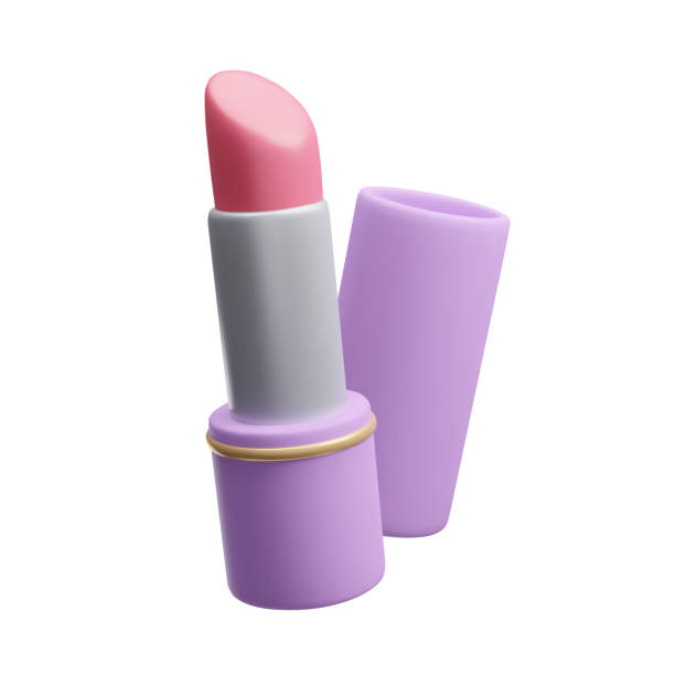 istock 3D lipstick isolated on white background. Cute cartoon style colorful 3d lip gloss makeup cosmetic product. Beauty skincare treatment 3D lip balm package design. 3D render vector illustration. 1818487594