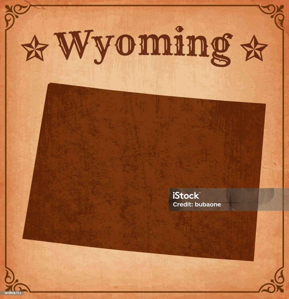 vintage tematyczne map of Wyoming - Grafika wektorowa royalty-free (Brudny)