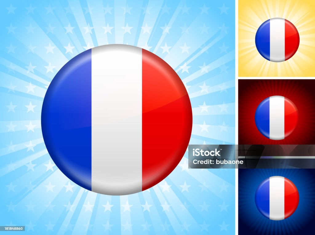 França bandeira arte vetorizada isenta de royalties botão Set - Vetor de Amarelo royalty-free