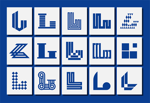 L Designs Basic Digital Technology Line Initial Letter L Brand Design Bundle Stock ...