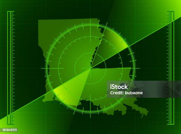 Schermo Radar Verde E Louisiana State Mappa - Immagini vettoriali stock e altre immagini di Controllore del traffico aereo - Controllore del traffico aereo, Torre di controllo, Radar