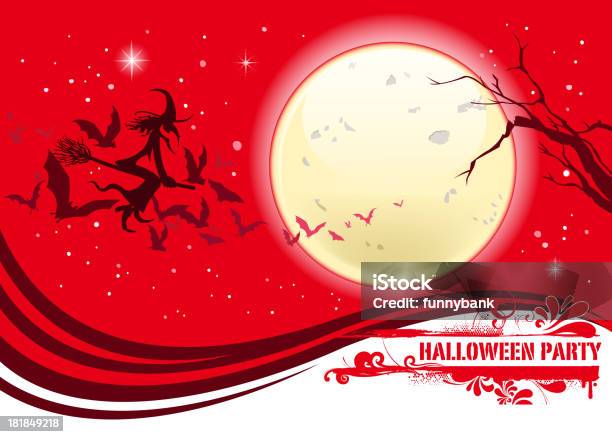 Witch Silhouette On Moon Stock Illustration - Download Image Now - Arts Culture and Entertainment, Autumn, Backgrounds