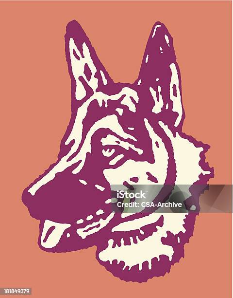 German Shepherd Stock Illustration - Download Image Now - Police Dog, Animal, Animal Body Part