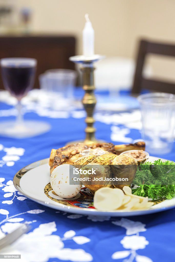 Traditionnelle de Pâque juive Seder Table - Photo de Seder libre de droits
