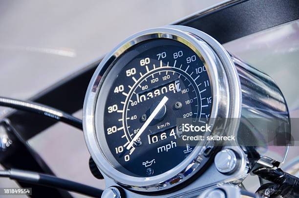 Motorcycle Speedometer Closeup Stock Photo - Download Image Now - Close-up, Equipment, Horizontal