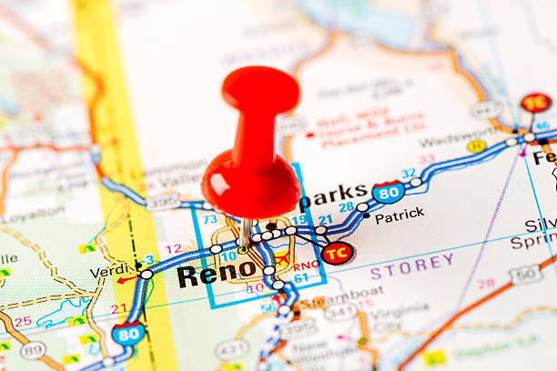 istock US capital cities on map series: Reno, NV 181849849