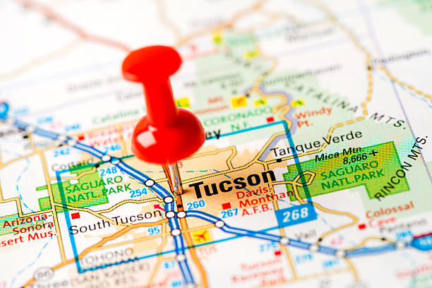 istock US capital cities on map series: Tucson, AZ 181849926