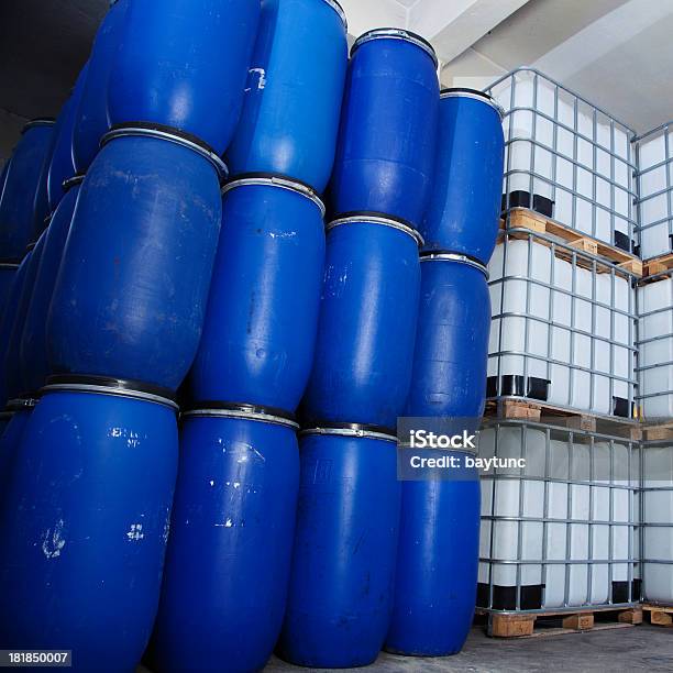 Chemical Barrels Stock Photo - Download Image Now - Barrel, Built Structure, Business