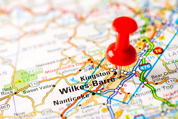 istock US capital cities on map series: Wilkes-Barre, PA 181850100