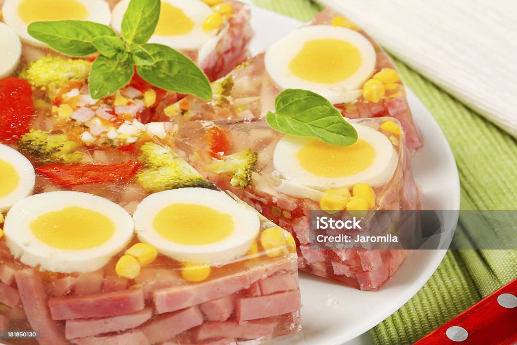 Uovo prosciutto & Aspic Torta - Foto stock royalty-free di Agar