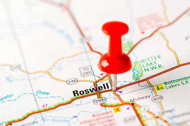 istock US capital cities on map series: Roswell, NM 181850181