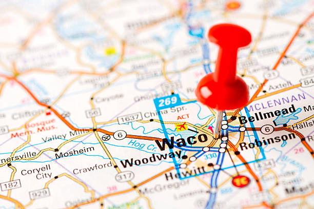 istock US capital cities on map series: Waco, TX 181850225