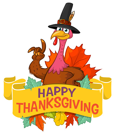 Cartoon Happy Cute Thanksgiving Turkey Bird Vector Illustration ...